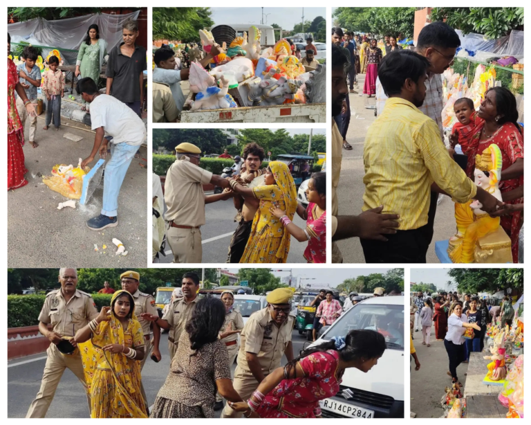 जयपुर नगर निगम ग्रेटर पर धार्मिक आस्था की अनदेखी का आरोप, गणेश जी की मूर्तियों के अपमान से हड़कंप