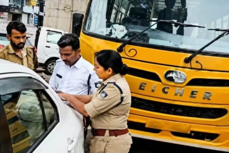 भोपाल में स्कूल बसों पर ट्रैफिक पुलिस की सख्ती, 600 से ज्यादा बसों की जांच में 40 पर कार्रवाई