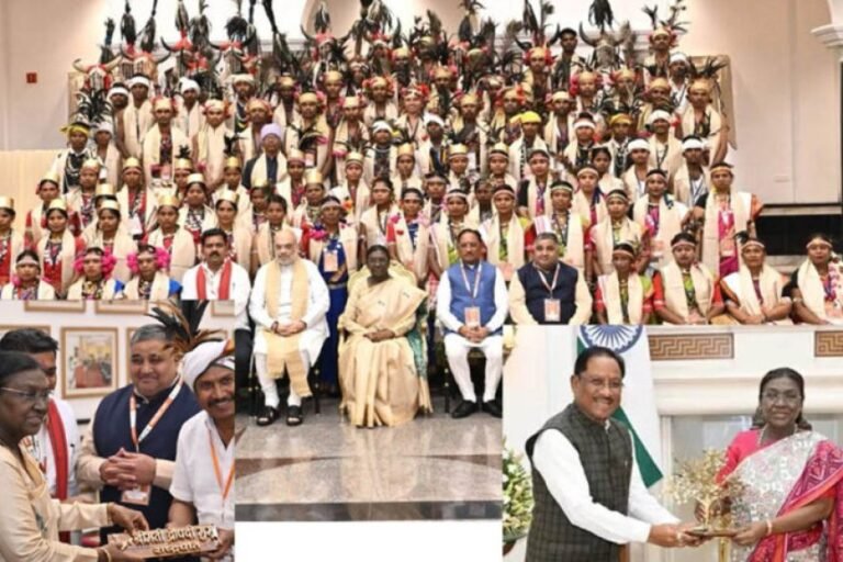 राष्ट्रपति द्रौपदी से बस्तर पंडुम-2026 विजेताओं, परगना मांझी और पद्म पुरस्कार विजेताओं की मुलाकात