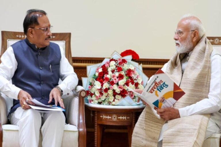 प्रधानमंत्री नरेंद्र मोदी से मुख्यमंत्री विष्णु देव साय ने की भेंट, छत्तीसगढ़ के विकास और ‘बस्तर विजन’ पर हुई विस्तृत चर्चा